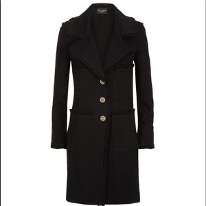 ST. JOHN Piqué Fringed Multi-Pocket Jacket